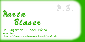 marta blaser business card